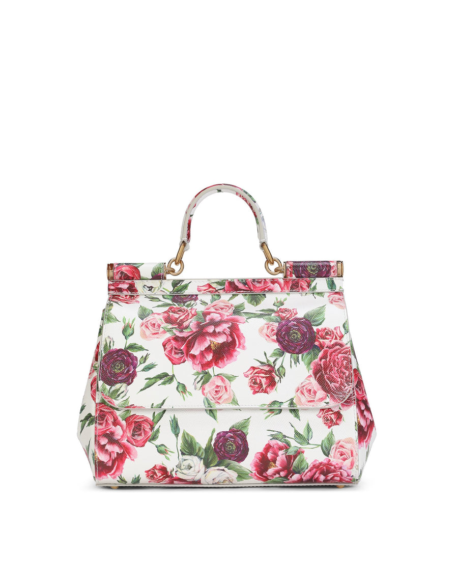 Handbag all-over peonies print