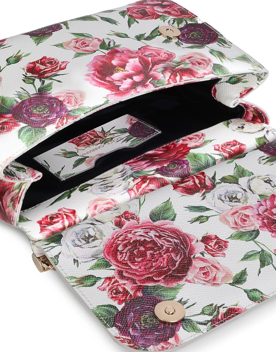 Handbag all-over peonies print