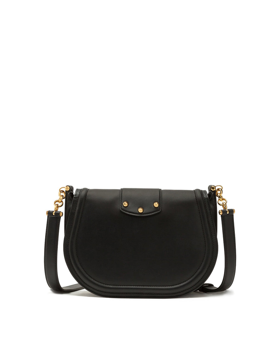 Crossbody bag with flap in soft calf leather