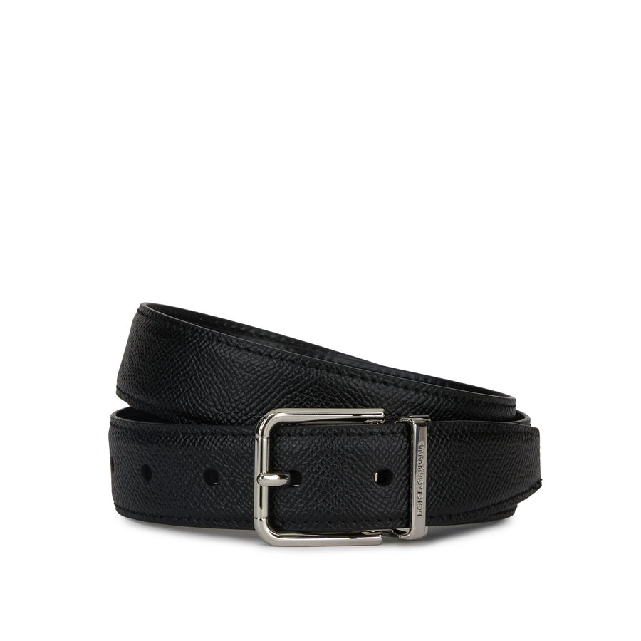 Belt In Solid-Coloured Brushed Calf Leather