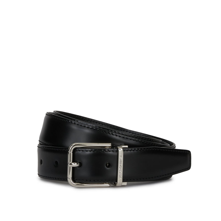 Belt In Solid-Coloured Brushed Calf Leather