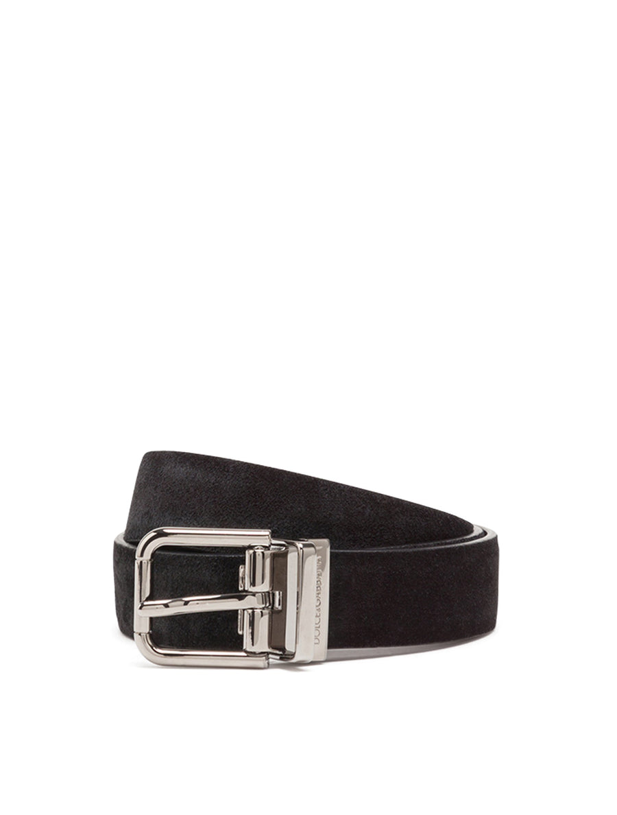 PLAIN LEATHER LOGO BELTS