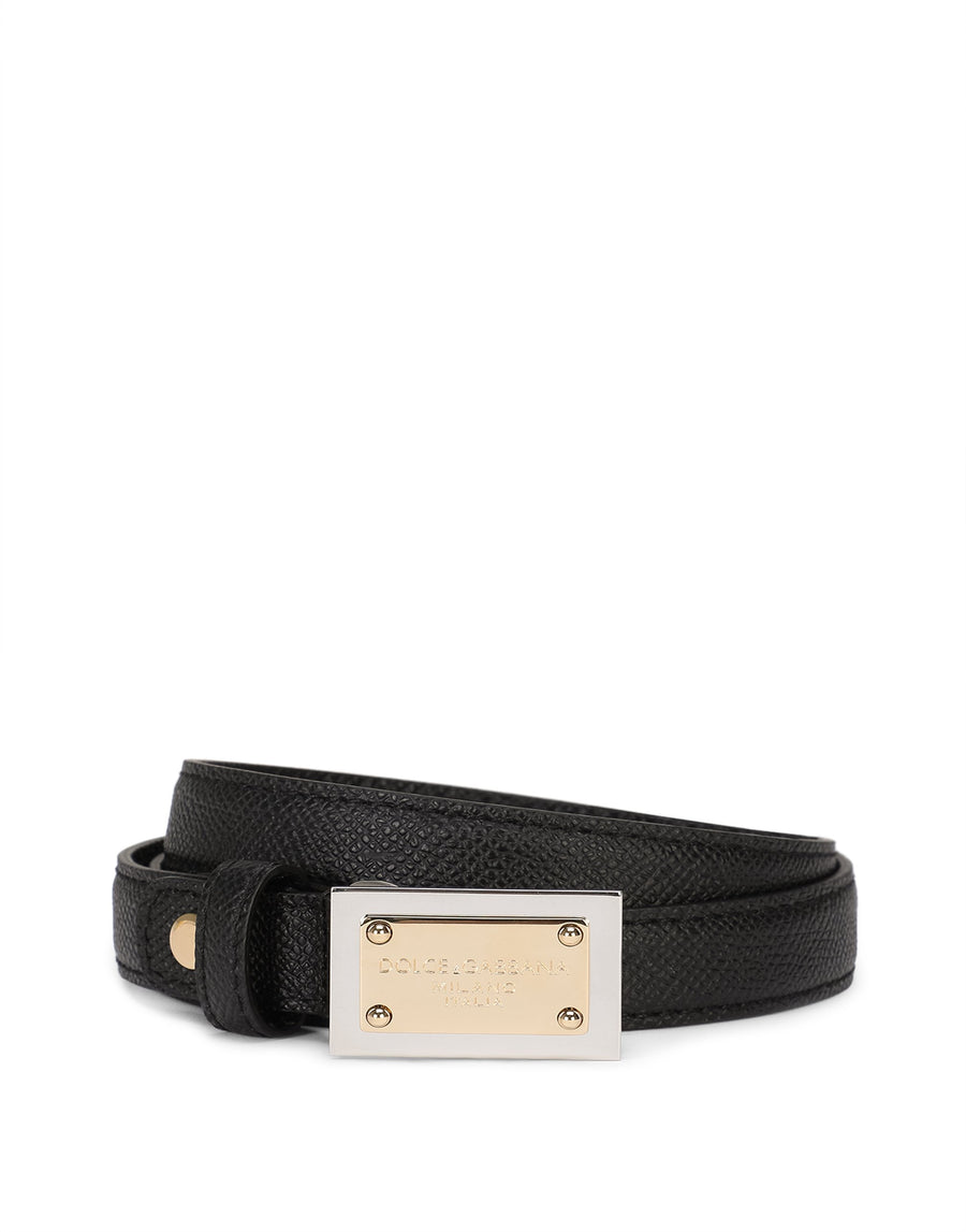 Thin belt leather effect