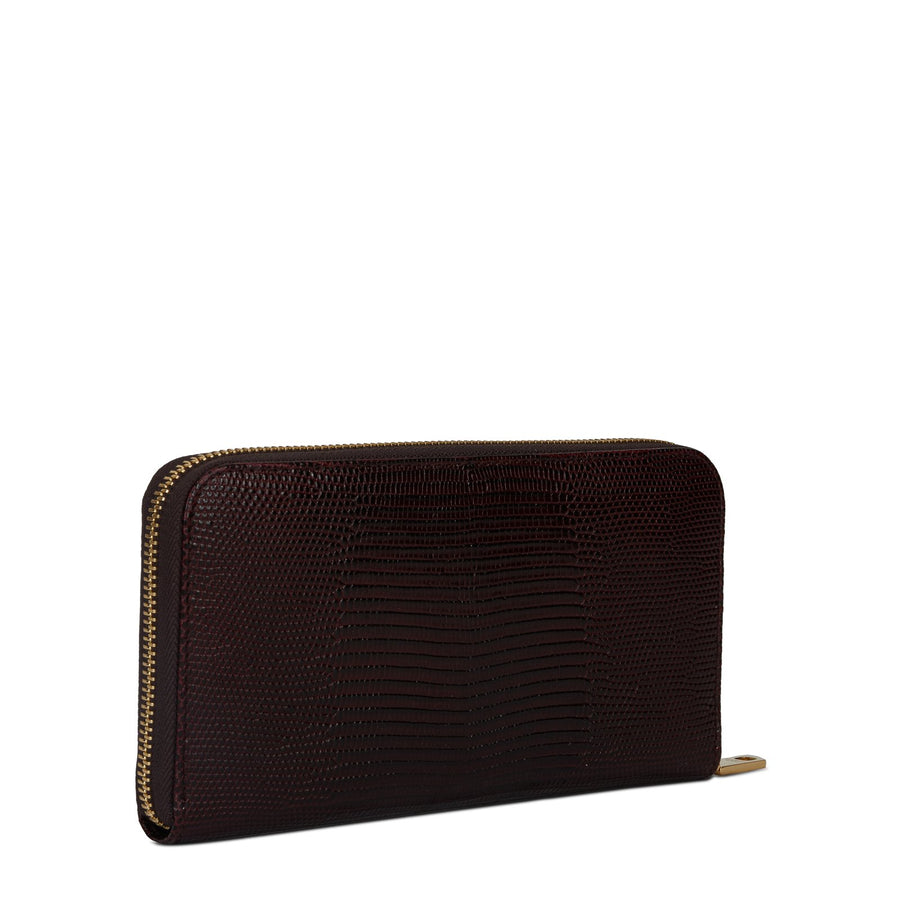 Wallet In Calf Leather With Iguana Print