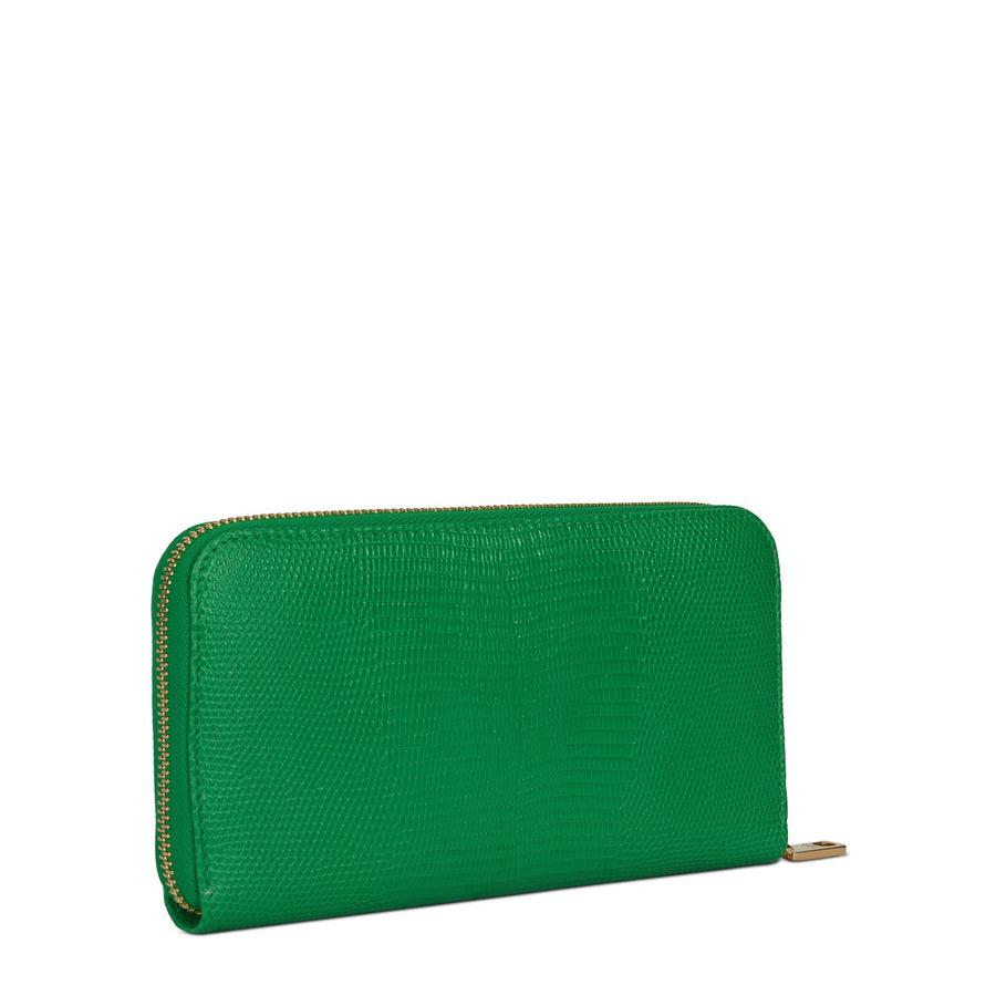 Wallet In Calf Leather With Iguana Print