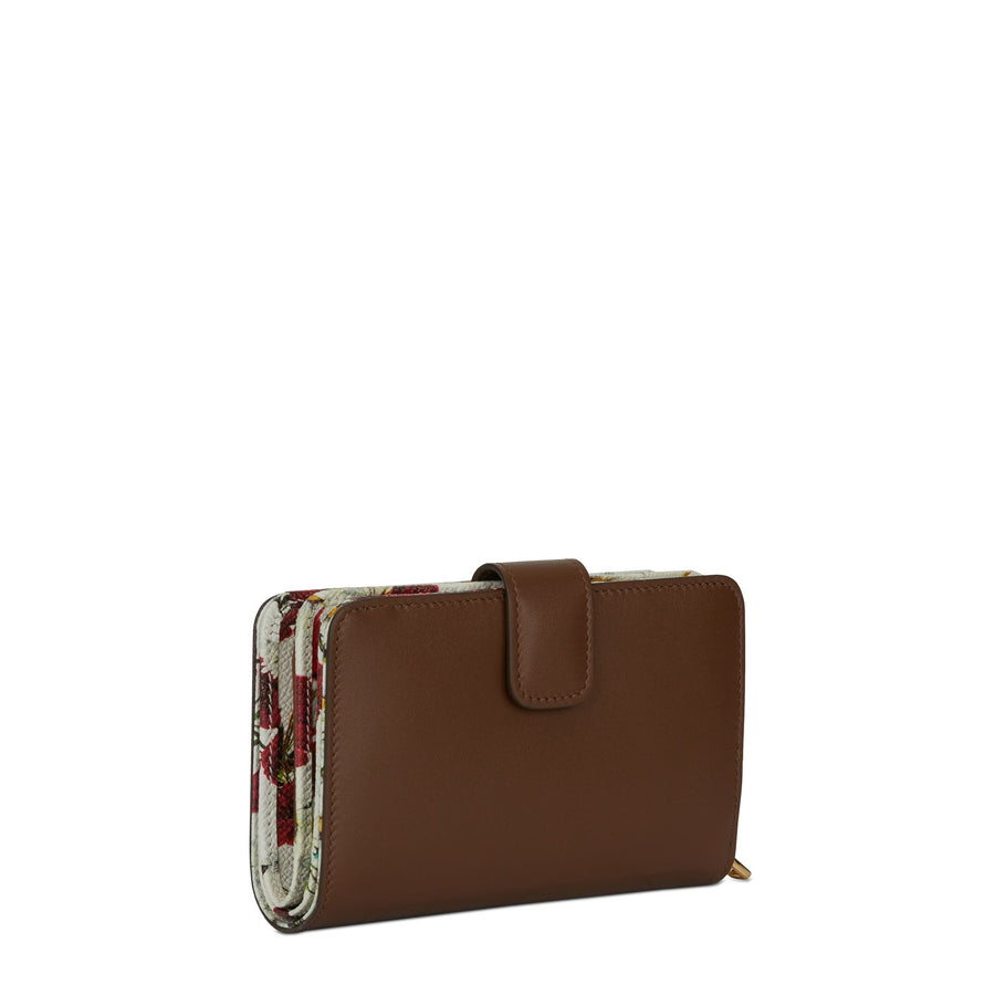 Continental Wallet In Solid-Coloured Calf Leather