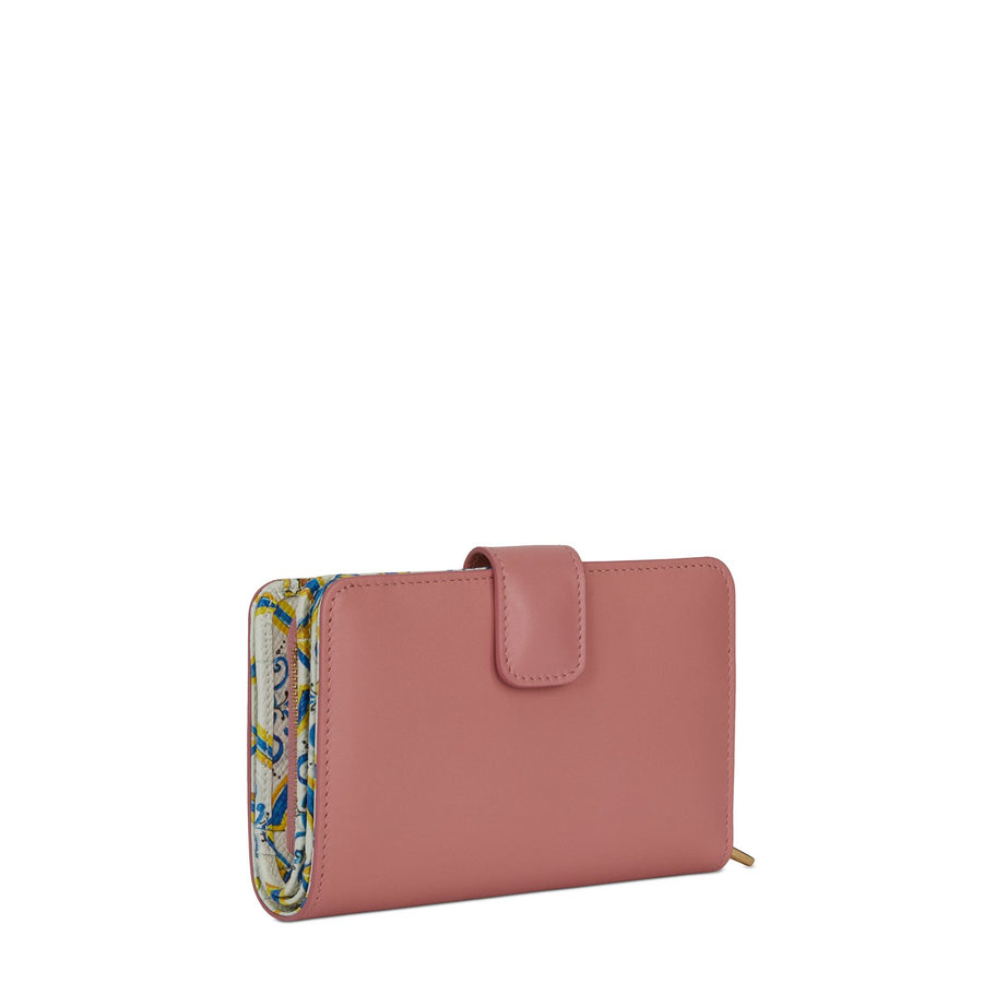 Continental Wallet In Solid-Coloured Calf Leather