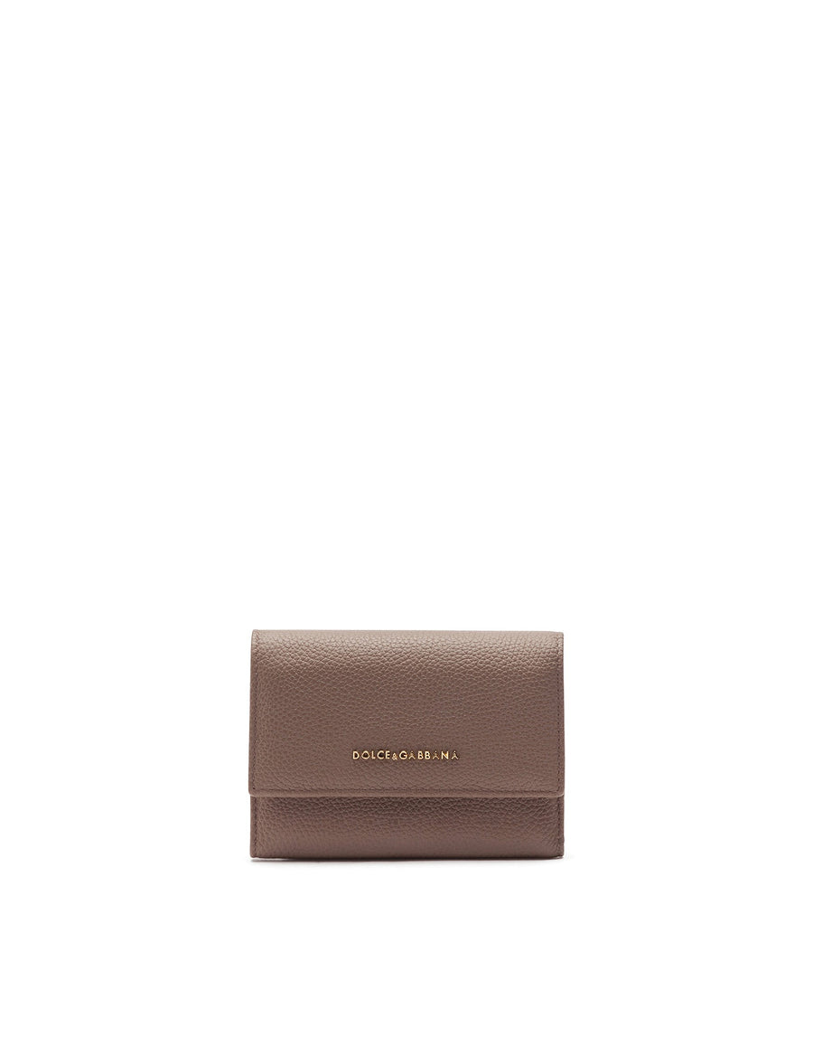 Solid-coloured calf leather wallet