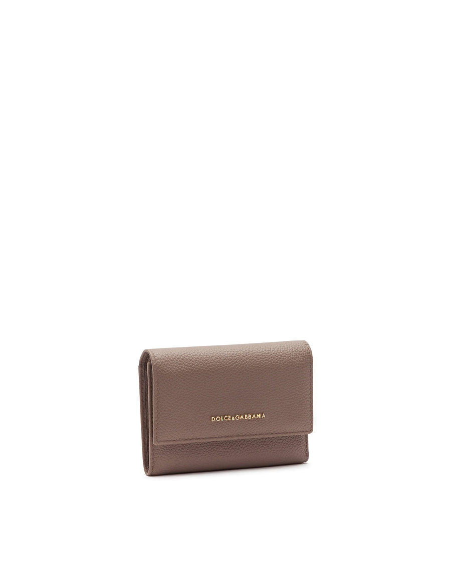 Solid-coloured calf leather wallet