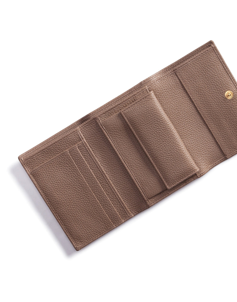 Solid-coloured calf leather wallet