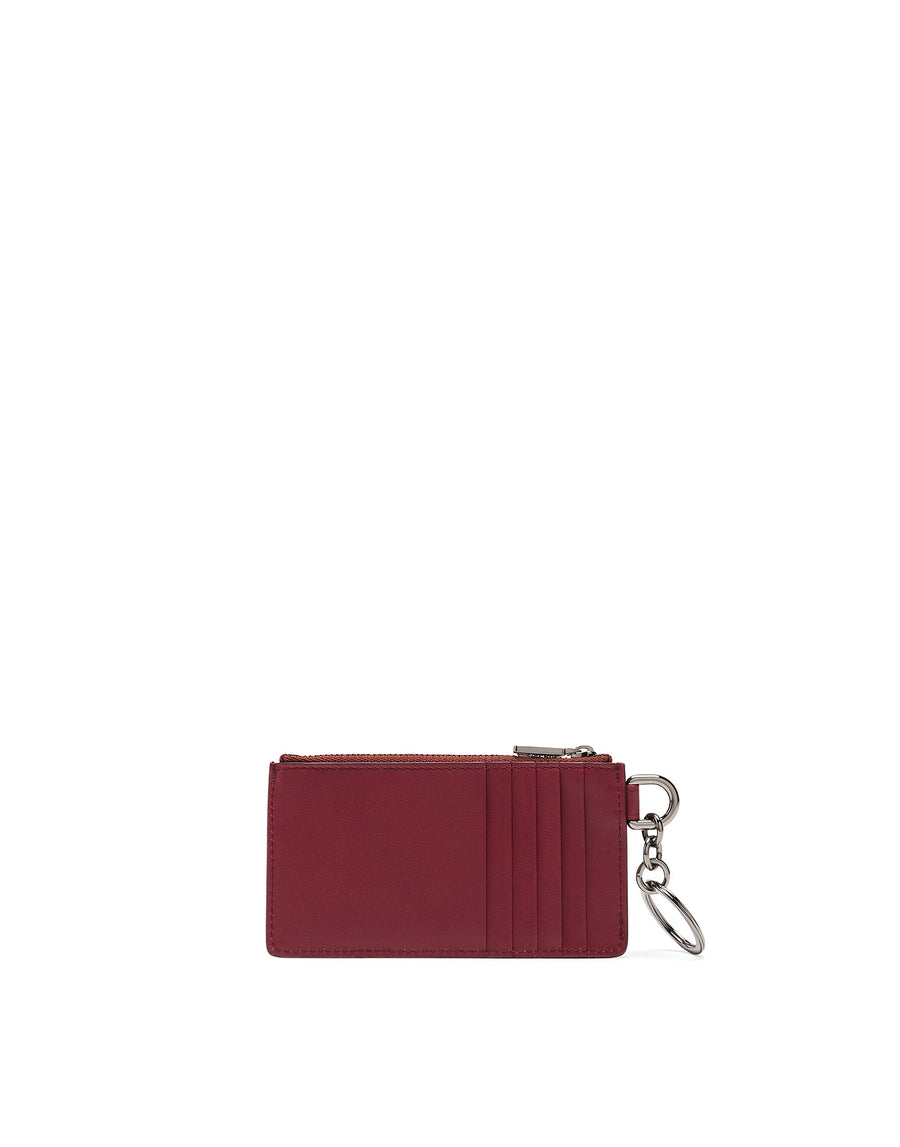 Cardholder in calf leather with printed logo