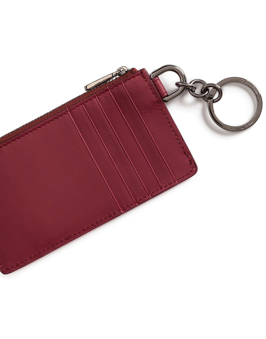 Cardholder in calf leather with printed logo