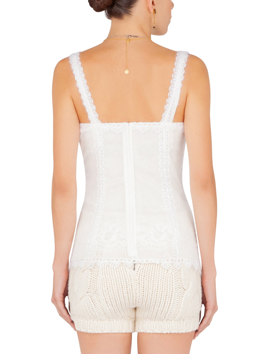 TULLE TANK TOP WITH EMBROIDERY