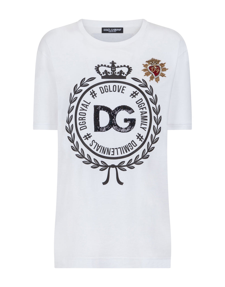 Cotton t-shirt with DG Crown print