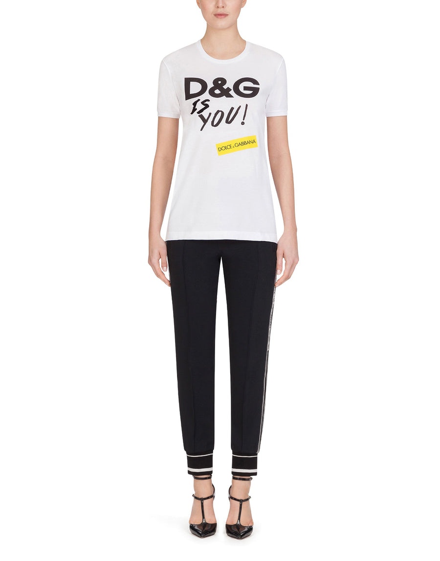 Crewneck t-shirt with DG is You print