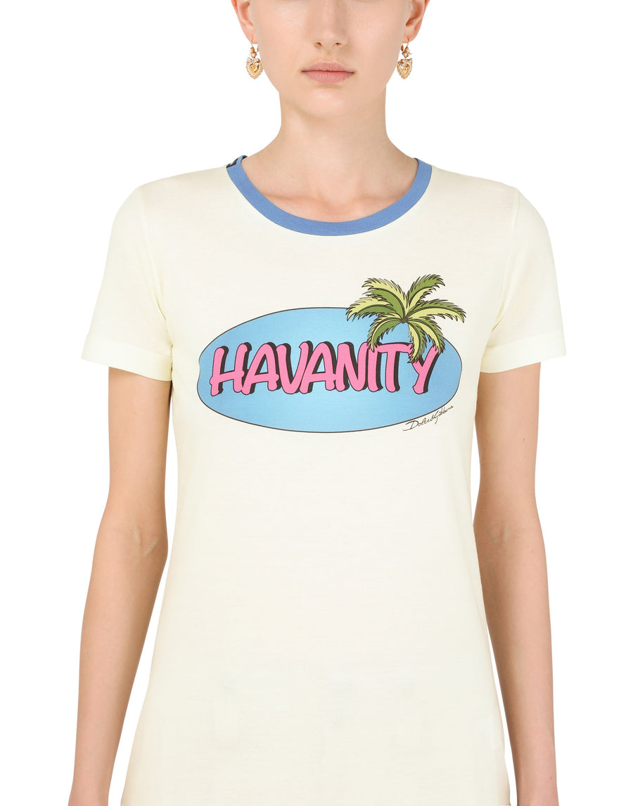 Crewneck t-shirt with Havanity DG print