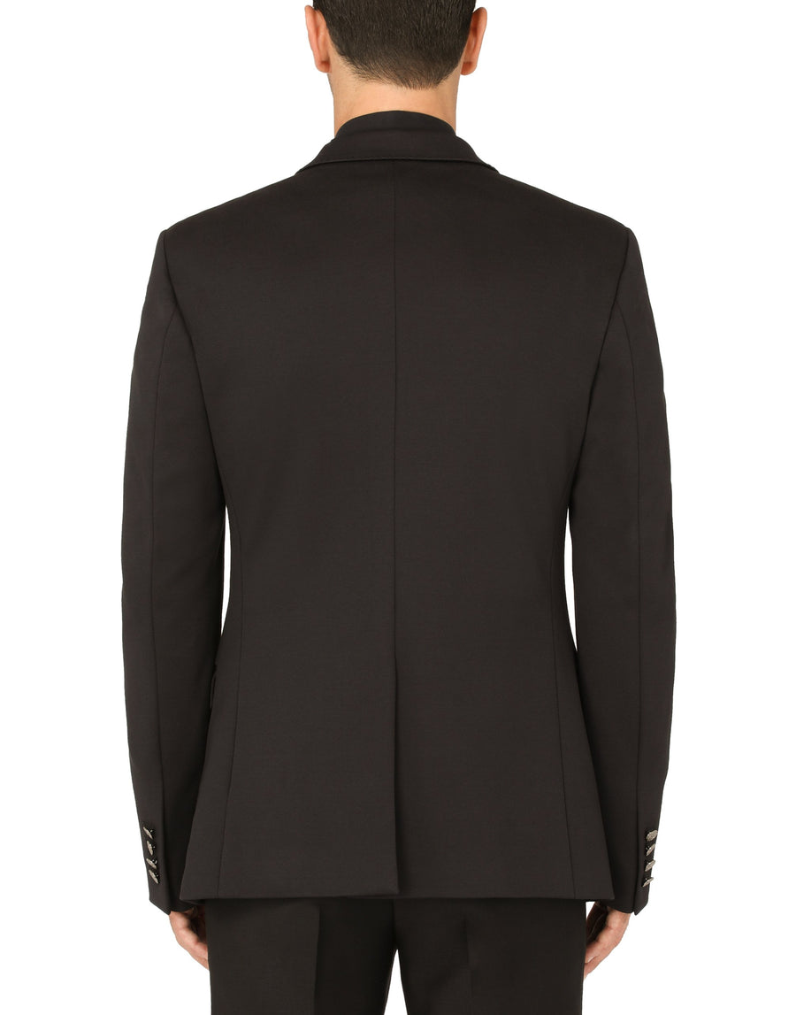 Dolce & Gabbana Jacket With Two Buttons In Solid-Coloured Nylon And Cotton