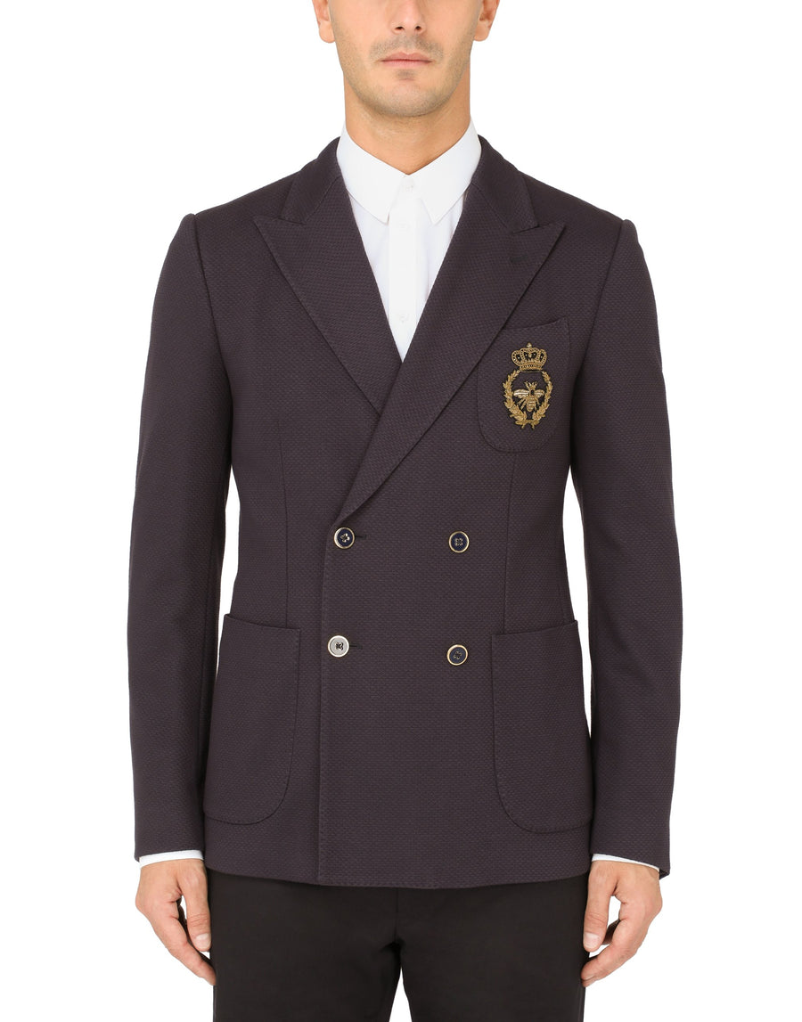 Dolce & Gabbana Double-Breasted Jacket In Solid-Coloured Rayon And Stretch Blend