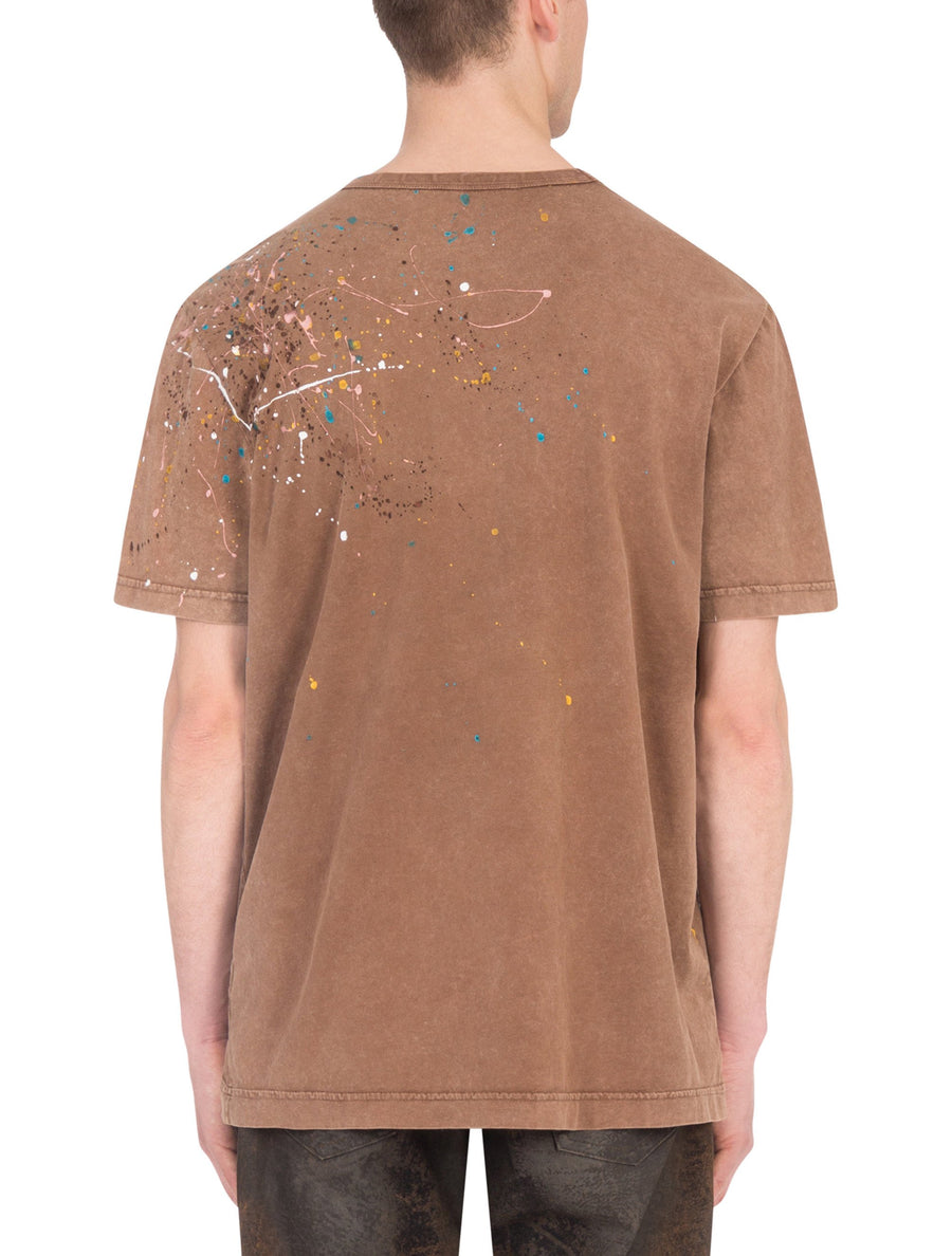 COTTON T-SHIRT WITH COLOR SPLASH EFFECT