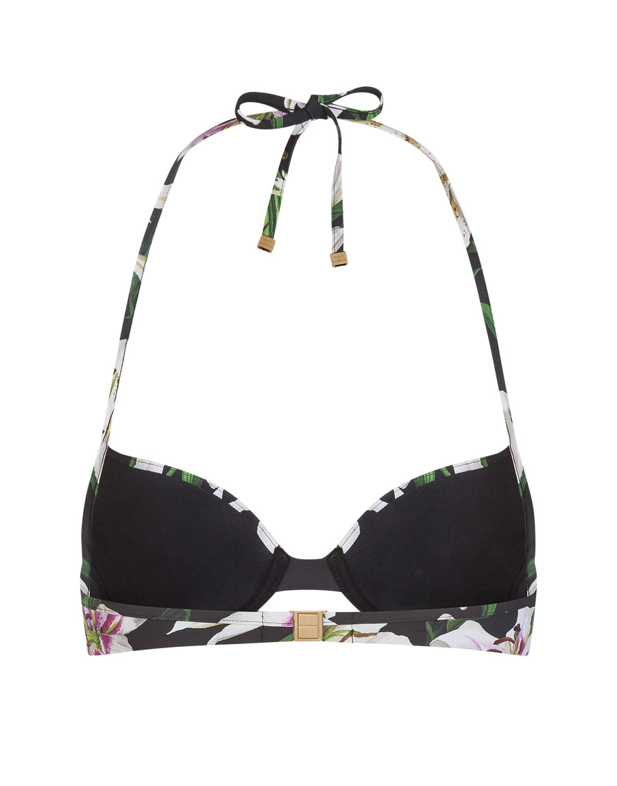 Push-up bikini top lilium print