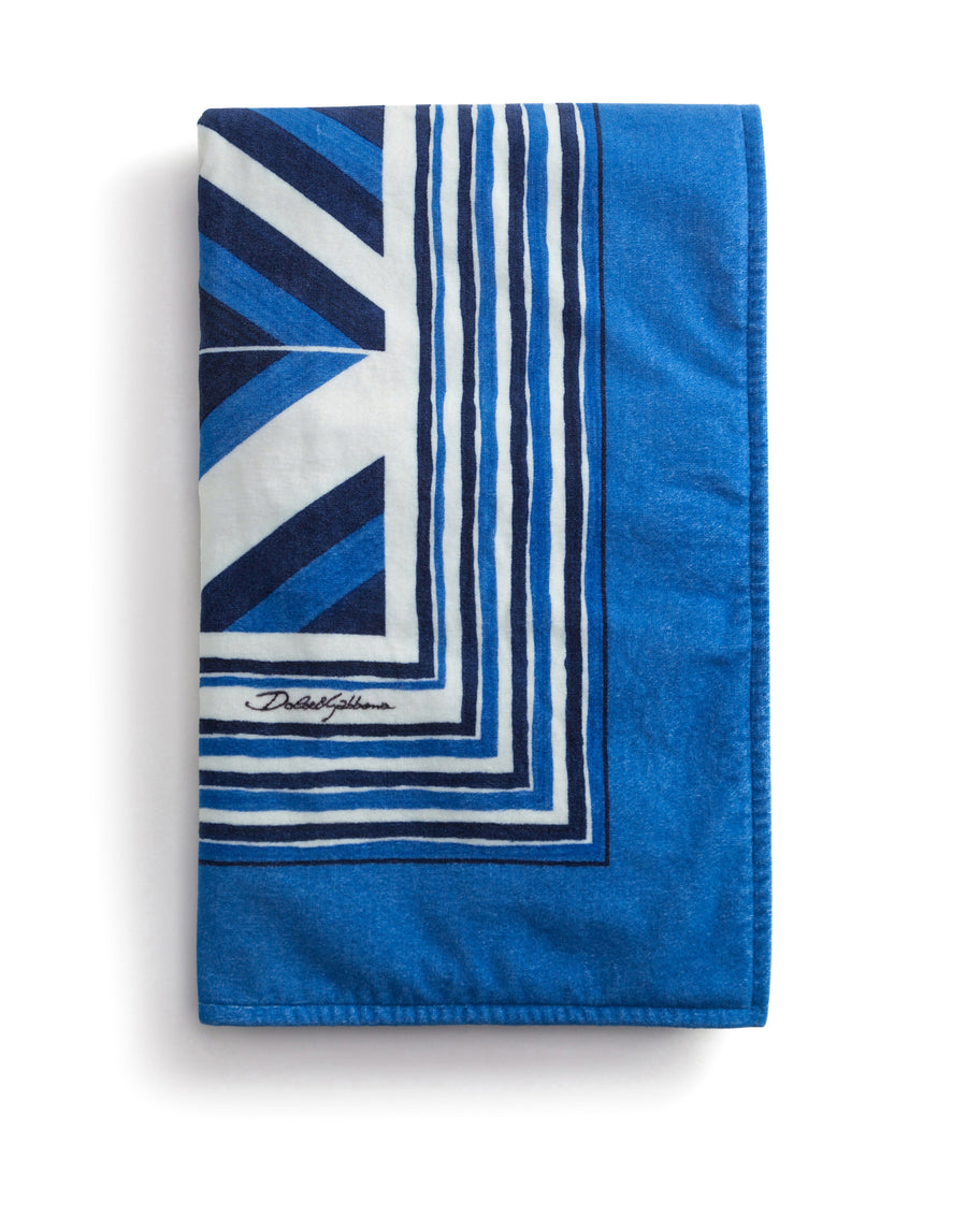 Geometric-print terrycloth beach towel