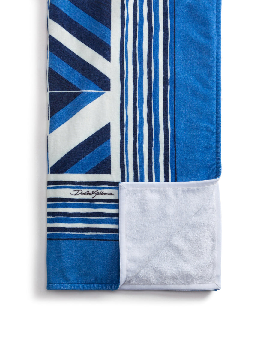 Geometric-print terrycloth beach towel