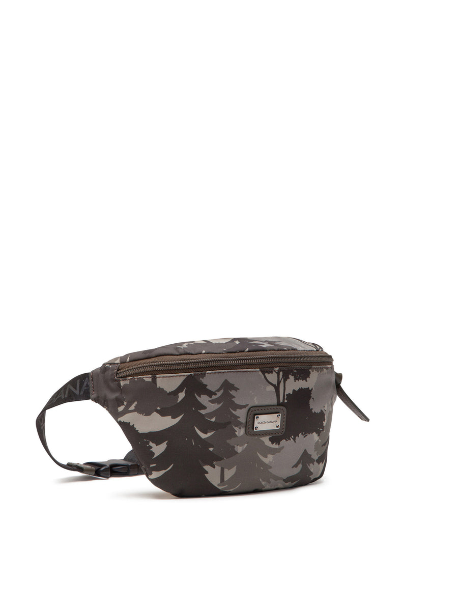 NYLON BELT BAG WITH FOREST PRINT