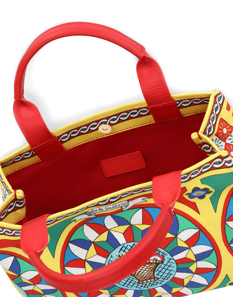 Carretto-print canvas bag