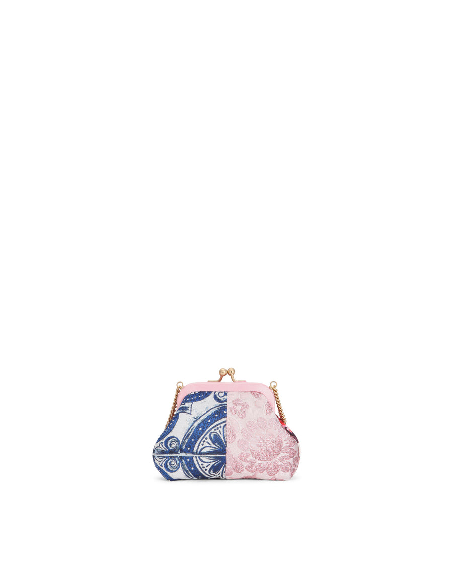 Jacquard patchwork shoulder bag