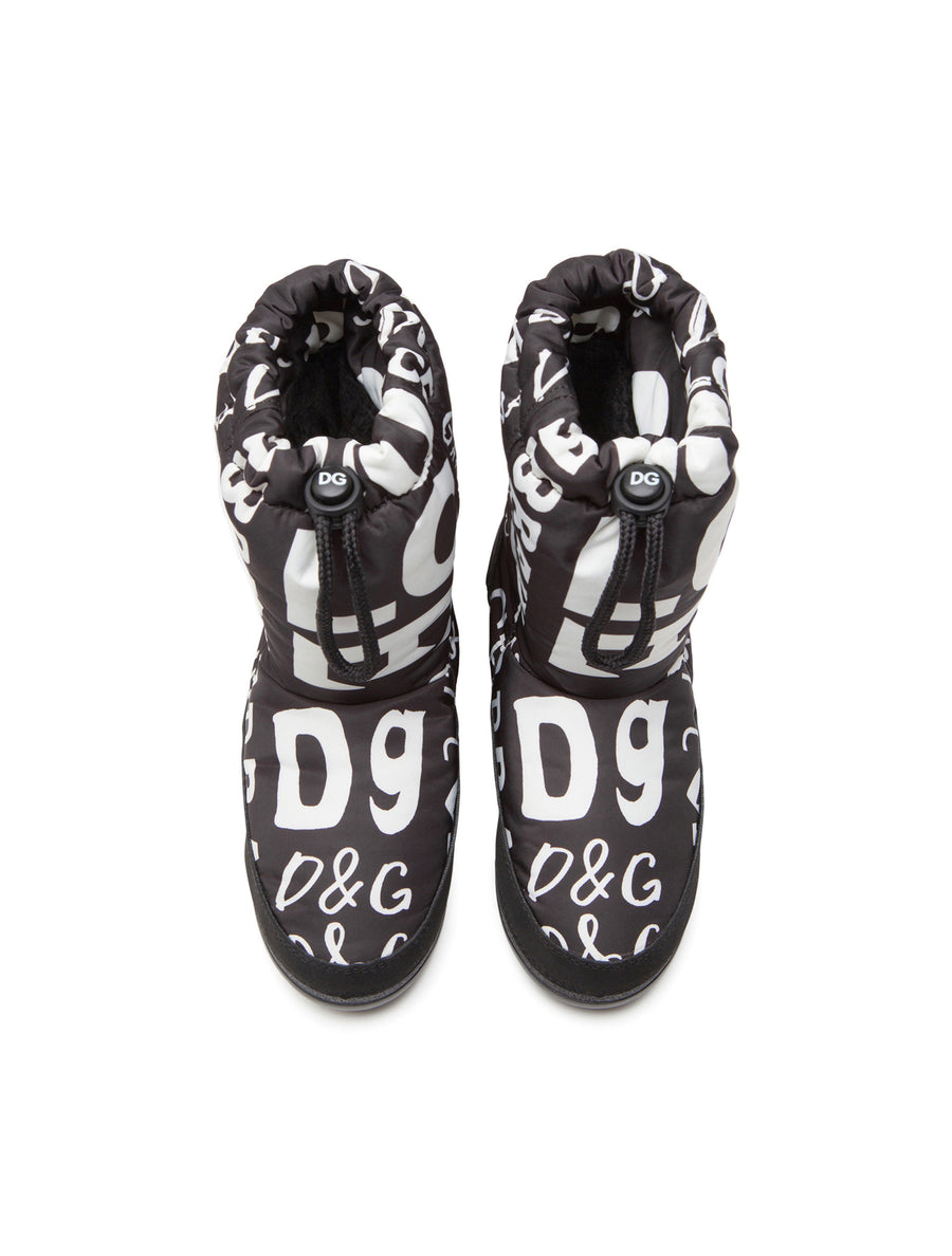 NYLON SNOW BOOTS WITH LOGO PRINT