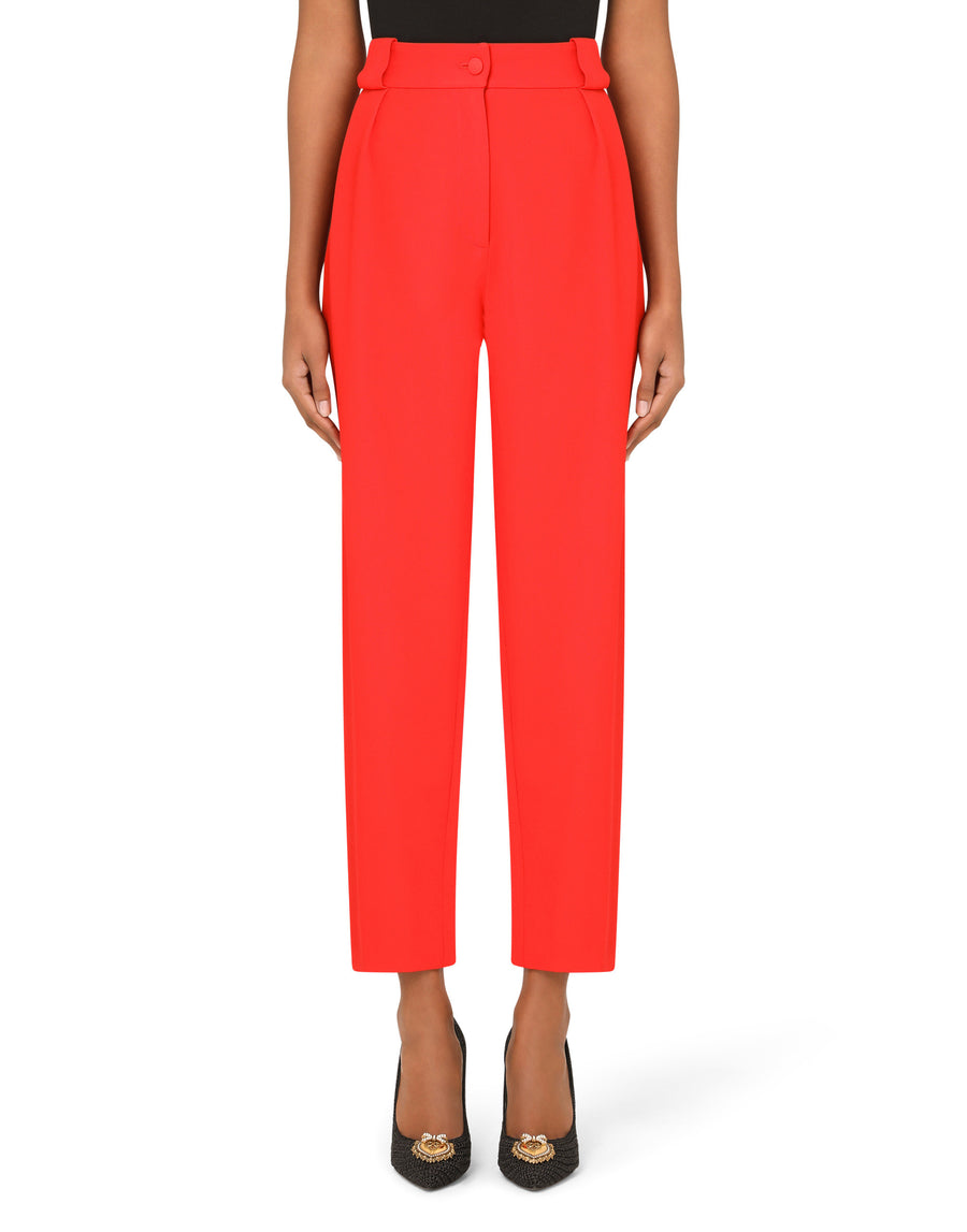 high-waisted straight-leg trousers