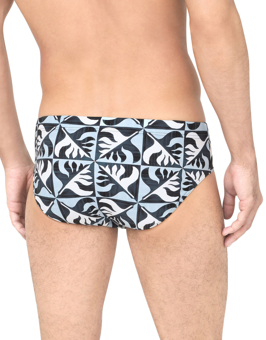 Geometric-print swim briefs