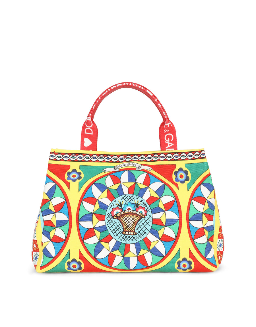 Carretto-print canvas bag