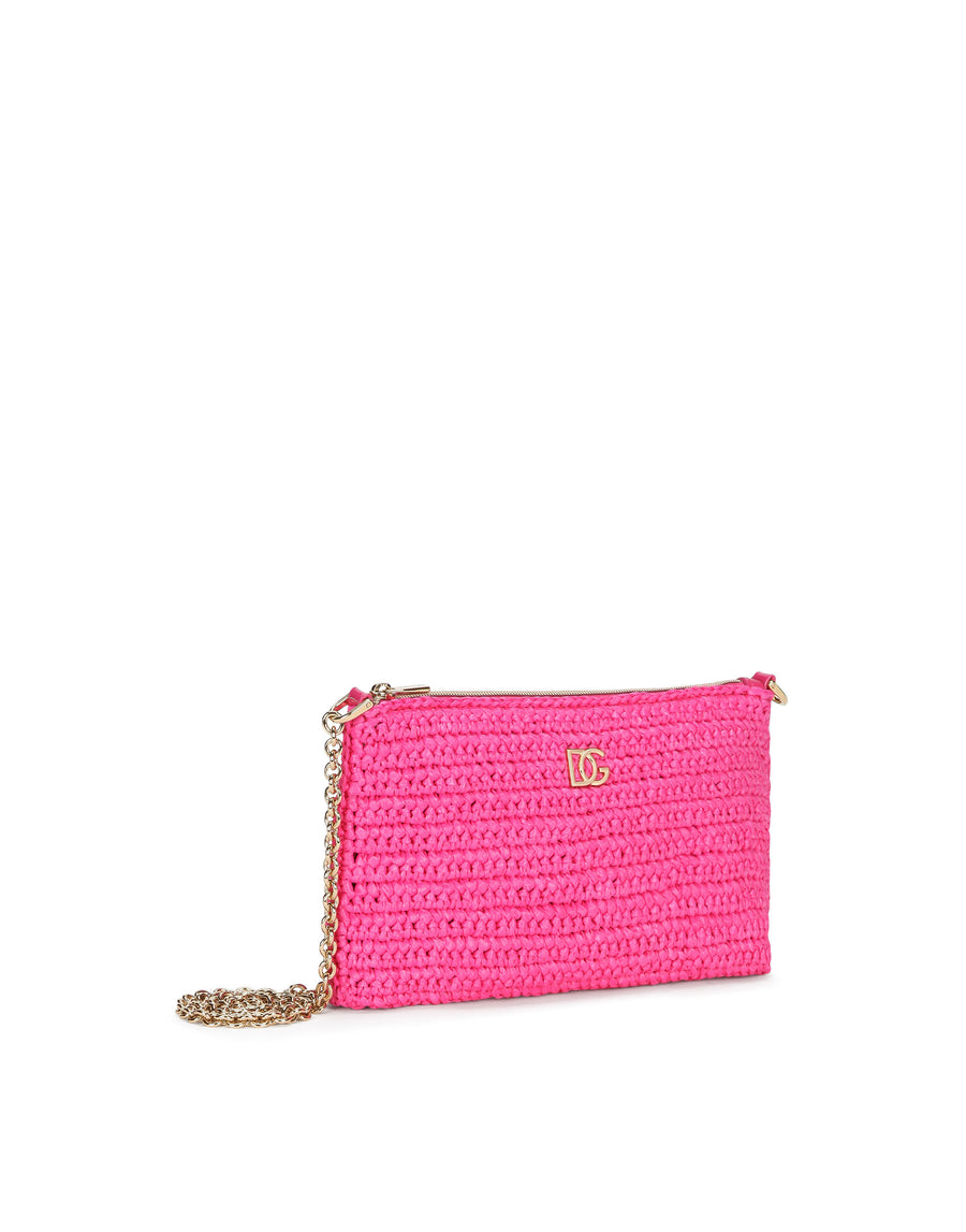 Woven raffia shoulder bag