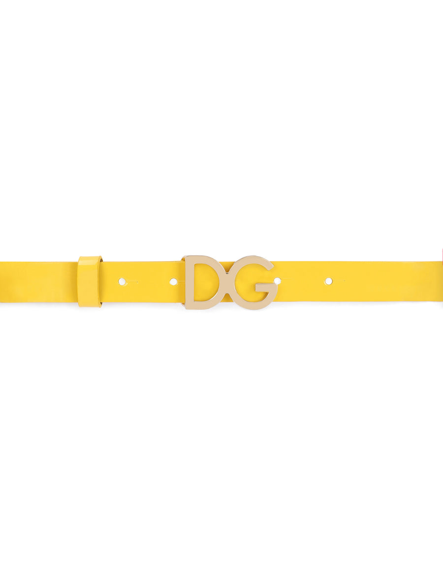 Patent leather belt with DG buckle