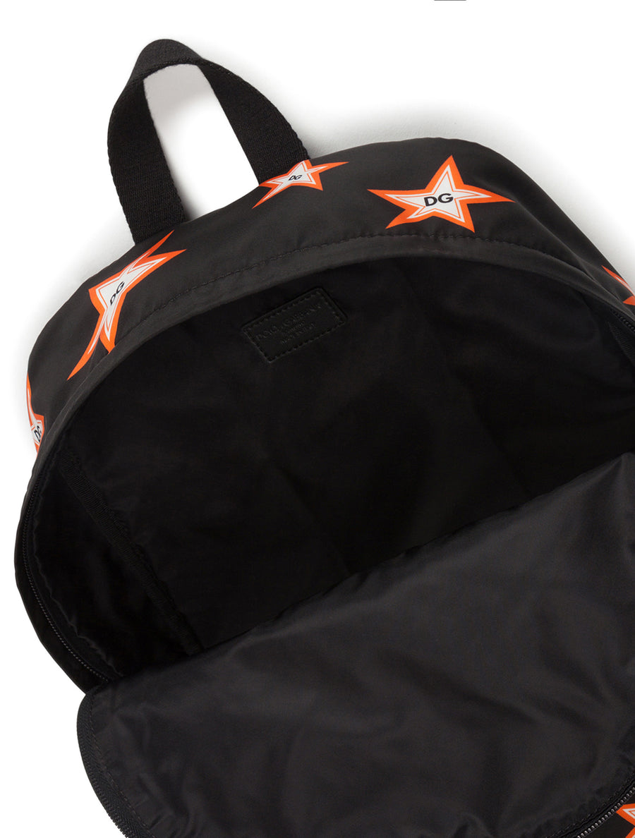 NYLON BACKPACK WITH TIGER AND STAR PRINT