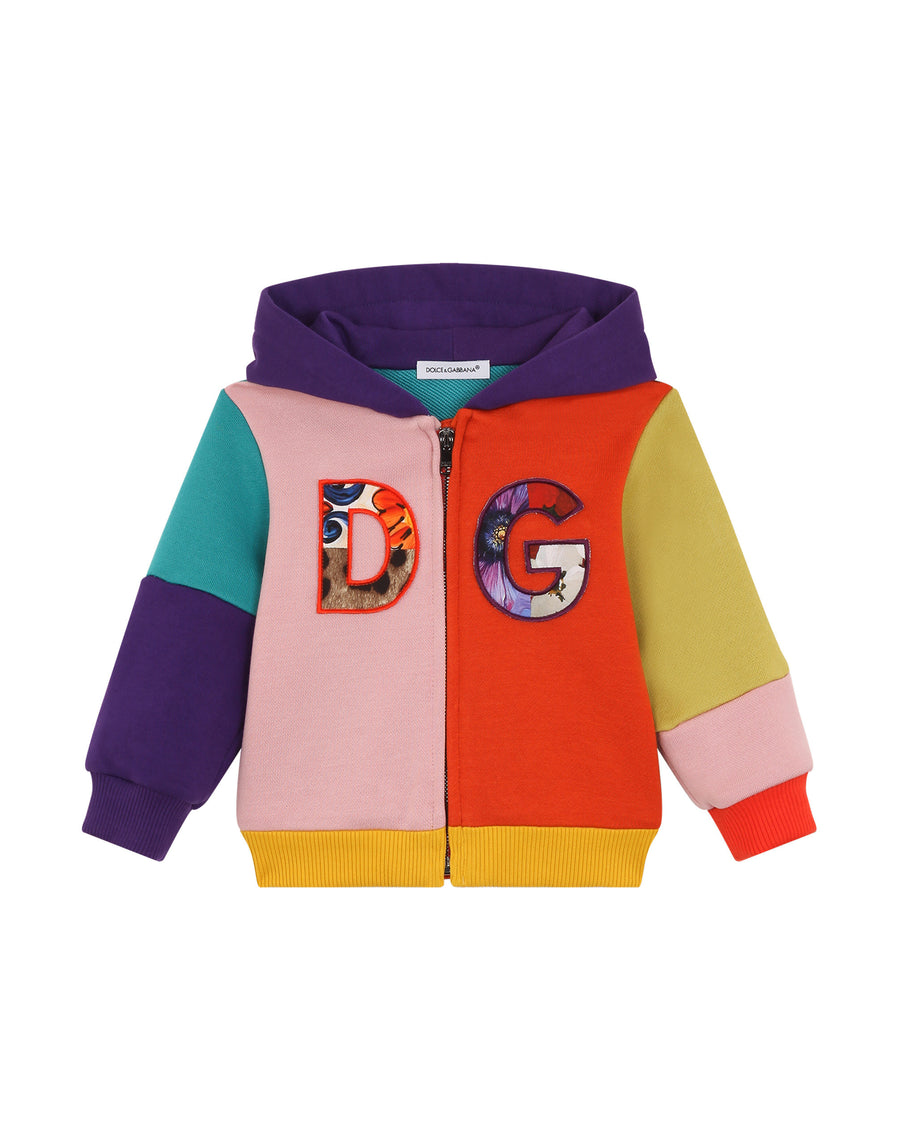 Jersey patchwork hoodie with DG patch