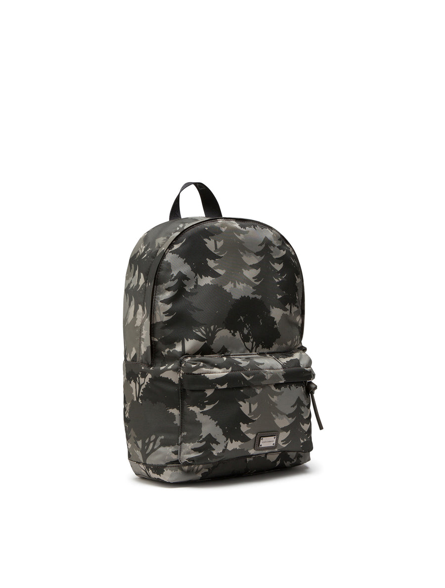 NYLON BACKPACK WITH FOREST PRINT