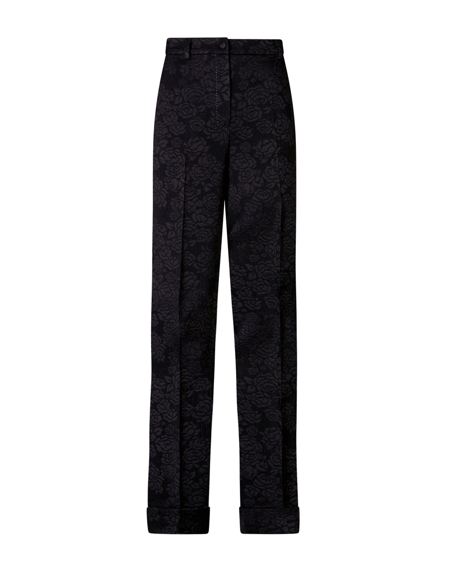 Flare jacquard trousers