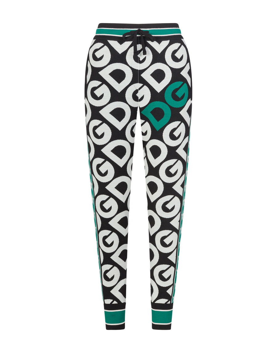 Viscose jogging pants with all-over DG logo