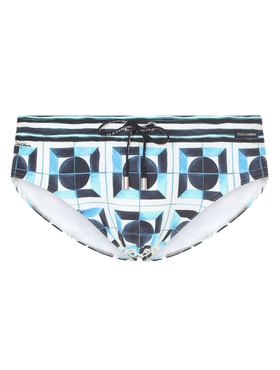 Majolica-print swim briefs