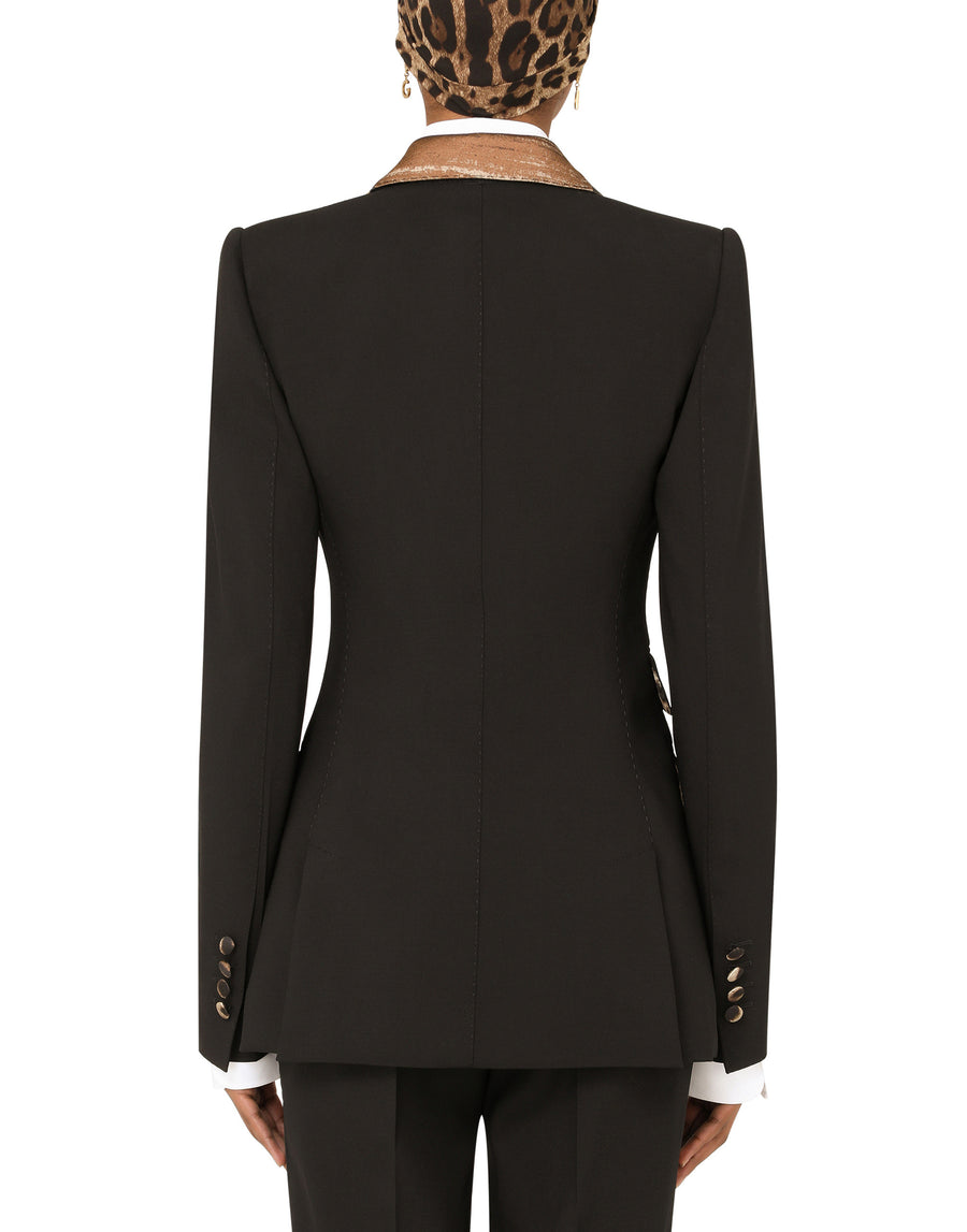 contrast-lapel blazer