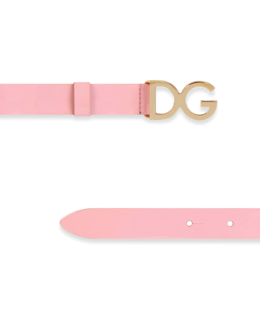 Patent leather belt with DG buckle