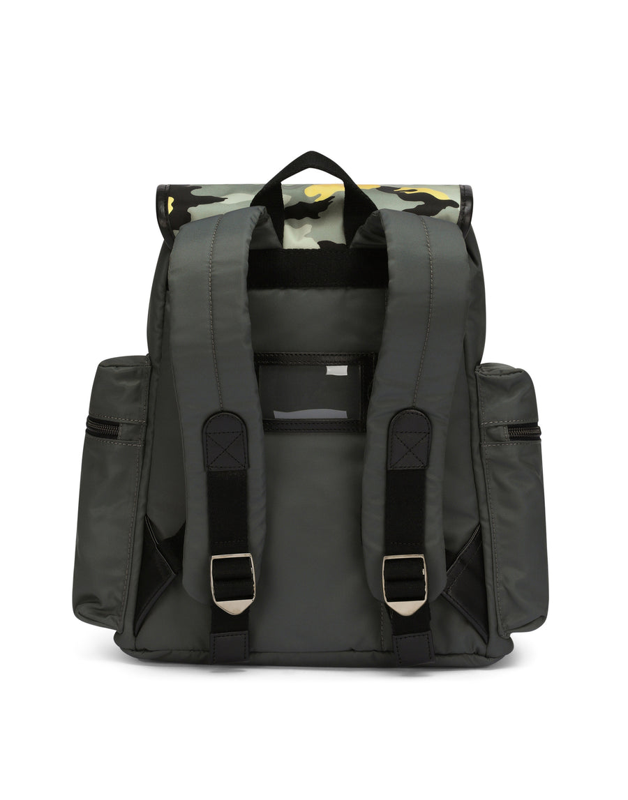 Nylon backpack with camouflage print