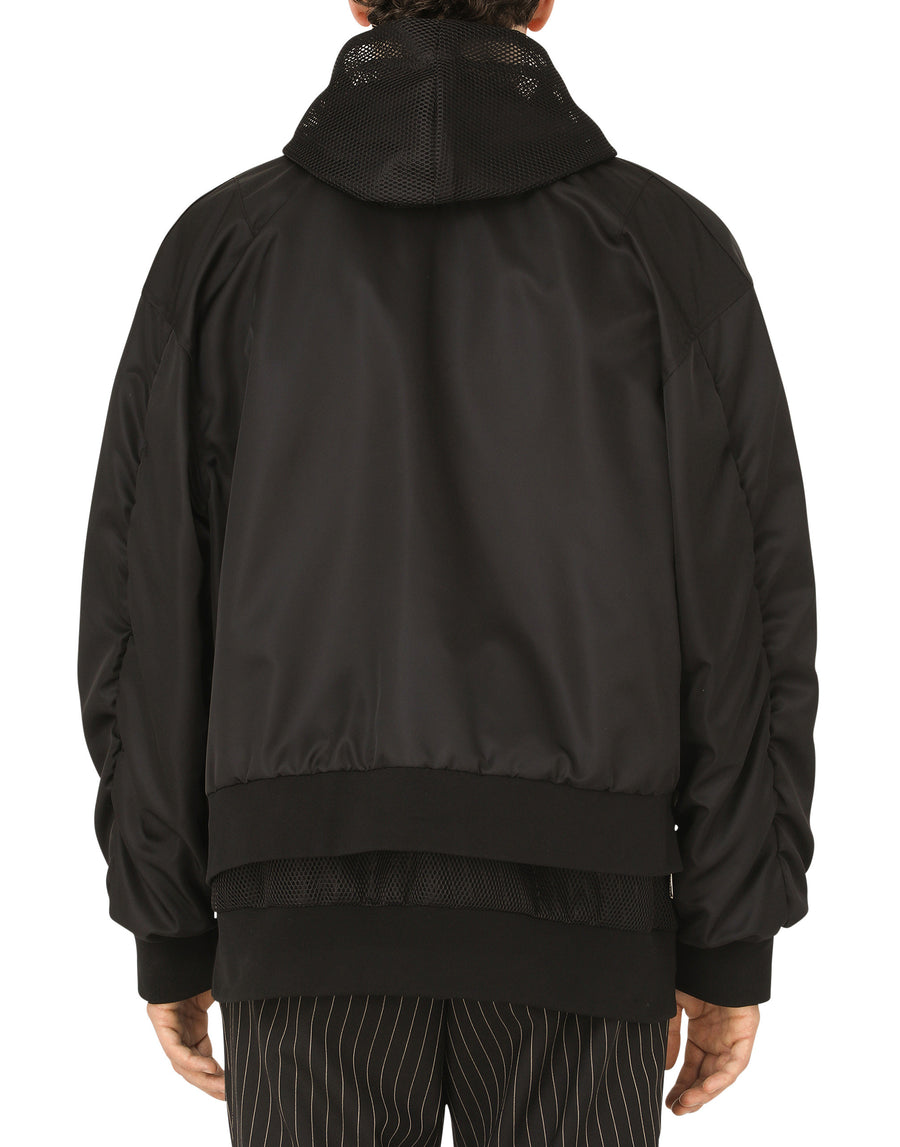 Nylon jand mesh jacket with hood