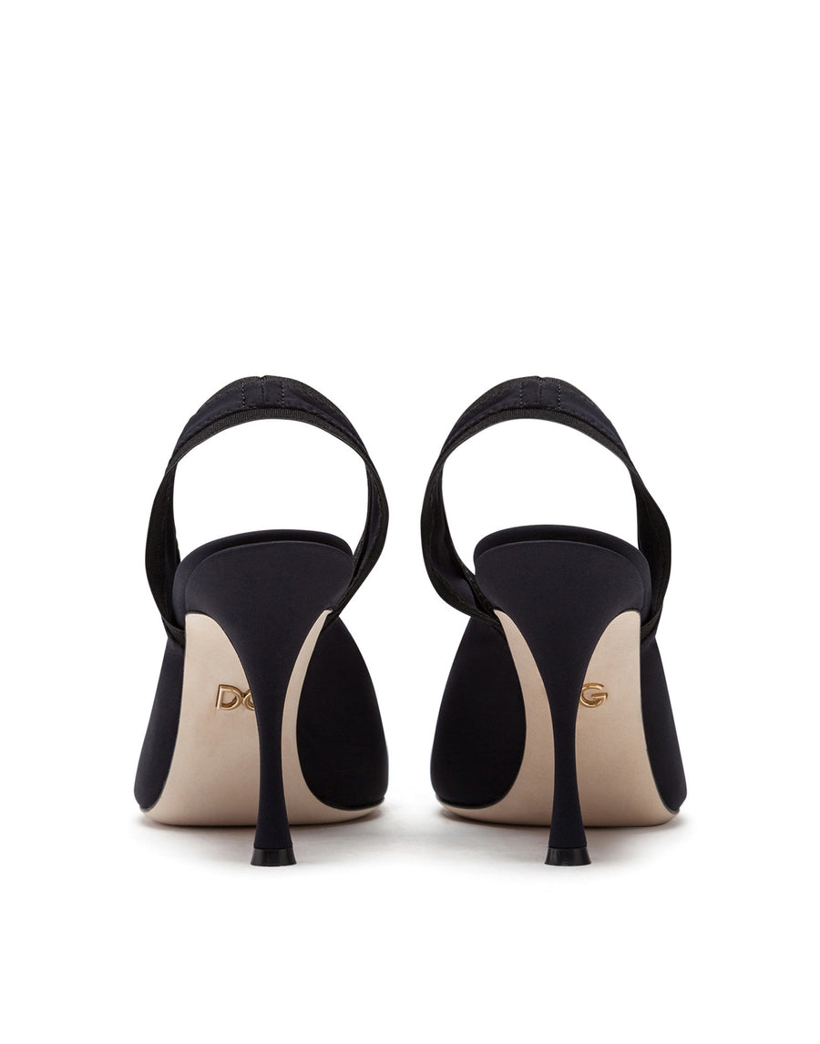 Stretch jersey slingbacks