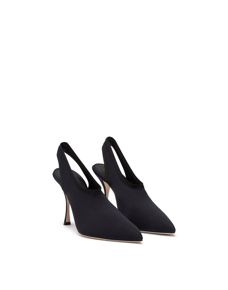 Stretch jersey slingbacks