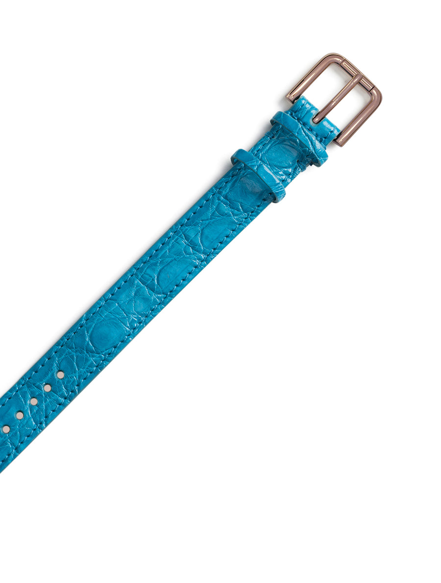 Crocodile-print leather bracelet