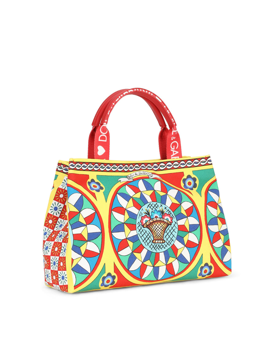 Carretto-print canvas bag