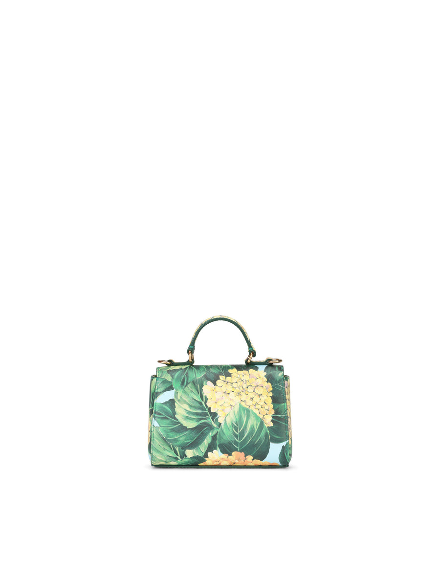 Hydrangea-print calfskin handbag